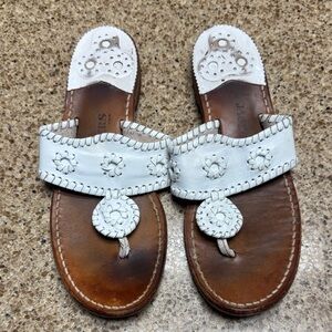 Jack Rogers White Leather Sandals